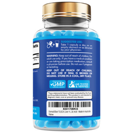 TUDCA 500mg capsules supporting liver health and digestion