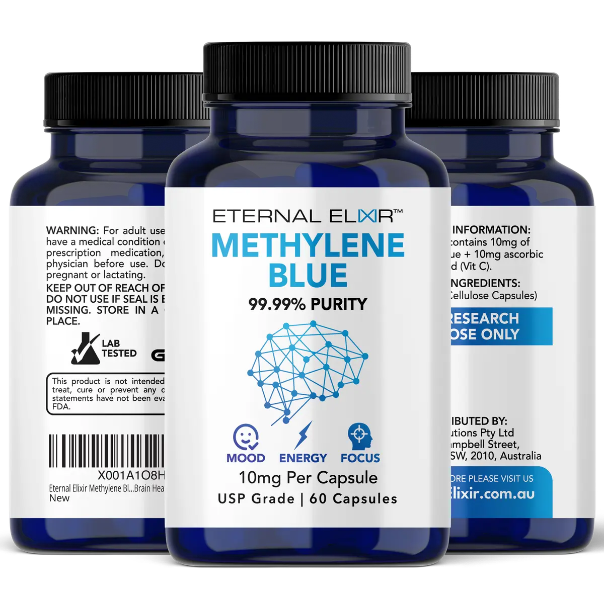 Professional health products for wellness by Eternal Elixir Methylene blue capsules