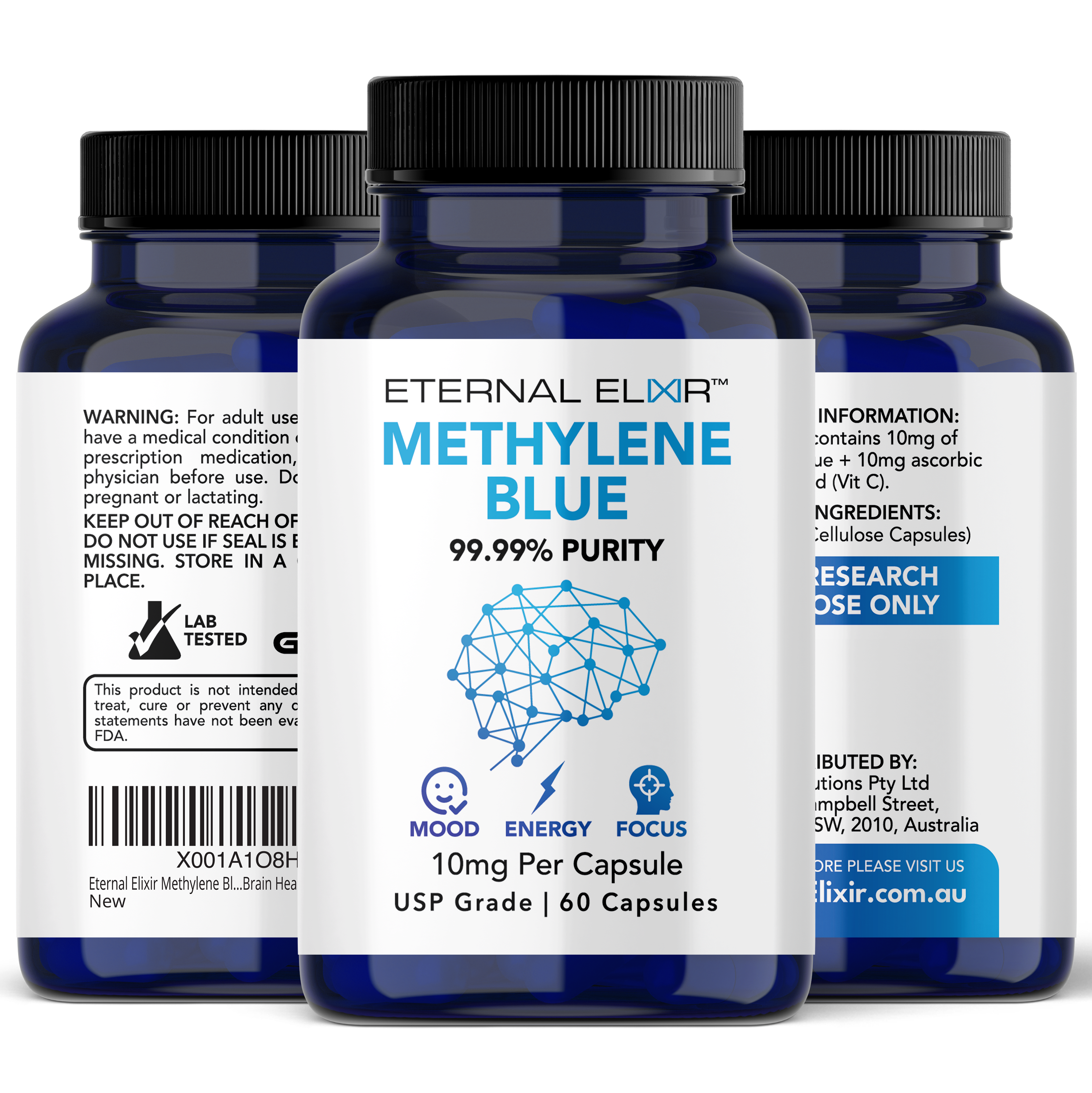 Professional health products for wellness by Eternal Elixir Methylene blue capsules