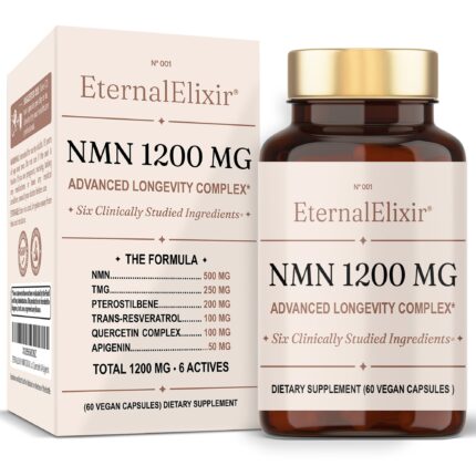 Eternal Elixir NMN 1200mg Advanced Longevity Complex box and bottle