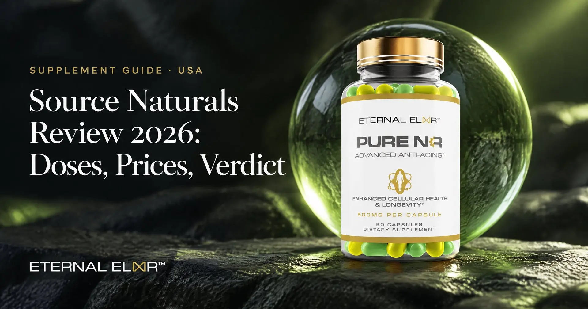 Source Naturals Review 2026: Doses, Prices, Verdict – Eternal Elixir Nicotinamide Riboside 500mg bottle